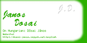 janos dosai business card